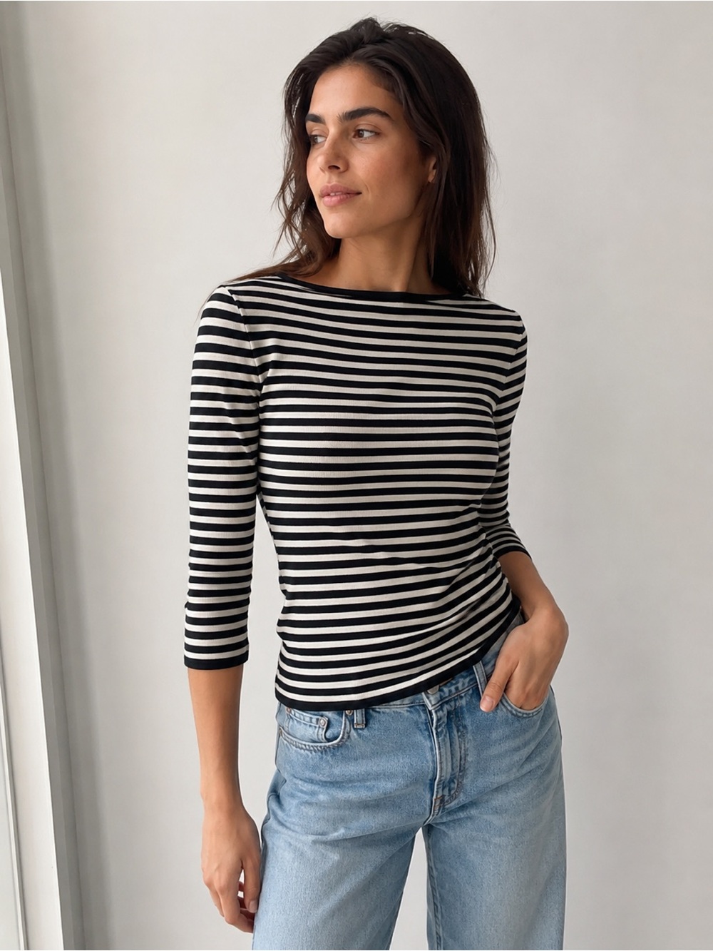 $80 AUGUST SILK KNIT STRIPED TOP
